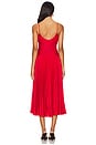 view 3 of 4 Cherry Drop Waist Midi Dress in Red Calla Lily