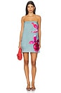 view 1 of 4 Fran Strapless Mini Dress in Blue Speckled Iris