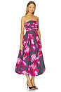 view 2 of 3 Helena Bubble Midi Dress in Rosewood Flora