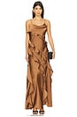 view 1 of 3 Ellen Ruffle Gown in Nutmeg