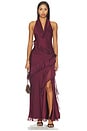 view 1 of 3 VESTIDO LARGO MARISOL  in Deep Carmine
