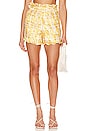 view 1 of 4 Lux High Waisted Pleated Short in Yellow Ikat