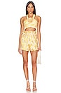 view 4 of 4 Lux High Waisted Pleated Short in Yellow Ikat