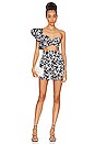 view 4 of 4 Serenity Ruffle Short in White & Black Tropical Inverse
