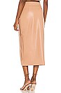 view 3 of 4 Faux Leather Wrap Skirt in Toasted Almond