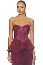 view 1 of 5 Carmen Denim Top in Carmine Petal