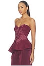 view 4 of 5 Carmen Denim Top in Carmine Petal