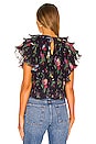 view 3 of 4 Mosie Ruffle Top in Black Floating Floral