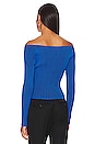 view 3 of 4 Levona Cut Out Top in Navy & Canal Blue
