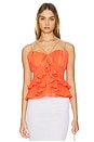 view 1 of 4 Sandie Pleated Shell Top in Spicy Coral
