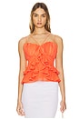 view 1 of 4 SANDIE PLEATED SHELL 탑 in Spicy Coral