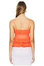 view 3 of 4 Sandie Pleated Shell Top in Spicy Coral