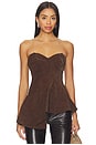 view 1 of 5 Augusta Bustier Peplum Top in Toffee Swirl