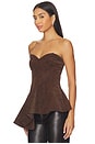 view 3 of 5 Augusta Bustier Peplum Top in Toffee Swirl