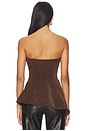view 4 of 5 Augusta Bustier Peplum Top in Toffee Swirl