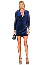 view 1 of 3 Date Night Velvet Mini Dress in Dark Blue
