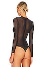 view 4 of 5 Stay Simple Mesh Bodysuit in Black