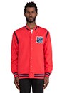 view 1 of 5 Strike Varsity Jacket in Red