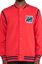 view 5 of 5 Strike Varsity Jacket in Red