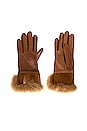 view 1 of 2 GUANTES LEATHER SUEDE CUFF TECH GLOVE in Chestnut