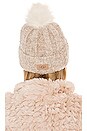 view 2 of 3 Boucle Knit Cuff Pom Hat in Oatmeal
