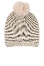 view 3 of 3 Reverse Stitch Pom Beanie in Light Grey