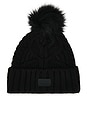 view 1 of 2 Cable Beanie With Pom in Black