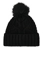 view 3 of 3 GORRO CON POMPÓN W CABLE in Black