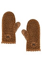 view 1 of 2 Fluff Scalloped Mitten in Chestnut