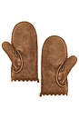view 2 of 2 Fluff Scalloped Mitten in Chestnut