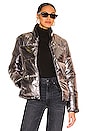 view 1 of 6 Izzie Puffer Jacket in Silver Metallic