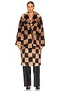 view 2 of 4 Avaline Faux Fur Coat in Checks