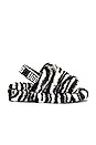 view 1 of 5 Fluff Yeah Shearling Slide Zebra in Black & White