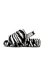 view 5 of 5 Fluff Yeah Shearling Slide Zebra in Black & White