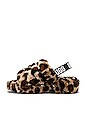view 5 of 5 Fluff Yeah Leopard Shearling Slide in Amphora