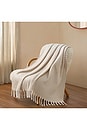view 3 of 4 COBERTOR BAYLE BAYLE THROW BLANKET in White Pepper & Snow