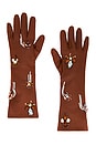 view 1 of 2 Laetitia Embellished Leather Gloves in Wenge