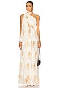 view 1 of 3 Angelique Draped Scarf Gown in Alabaster
