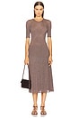 view 1 of 4 ROBE MIDI EN MAILLE MANCHES COURTES MAXINE in Pewter