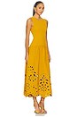 view 2 of 3 VESTIDO MIDI DE PUNTO CON CINTURA CAÍDA Y SIN MANGAS ROSALINE in Goldenrod