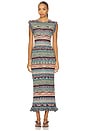 view 1 of 4 VESTIDO MIDI DE MALHA SEM MANGAS AJAK in Azurite
