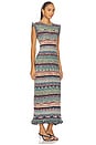 view 2 of 4 VESTIDO MIDI DE MALHA SEM MANGAS AJAK in Azurite