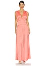 view 1 of 4 Tasneem Deep V Gown in Coral