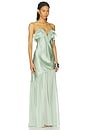 view 2 of 3 Elaria Cami Silk Gown With Lace Up in Celadon