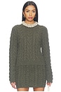 view 1 of 5 Marlie Cropped Knit Pullover With Embellishment in Militaire