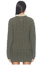 view 4 of 5 Marlie Cropped Knit Pullover With Embellishment in Militaire
