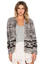 view 1 of 4 Farah Rabbit Fur Cardigan in Gris