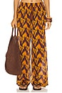 view 1 of 6 CALÇA SAÍDA DE PRAIA WIDE LEG AZRA in Terra