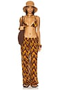 view 5 of 6 CALÇA SAÍDA DE PRAIA WIDE LEG AZRA in Terra
