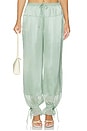 view 1 of 6 Camile Silk Cinched Pant in Celadon